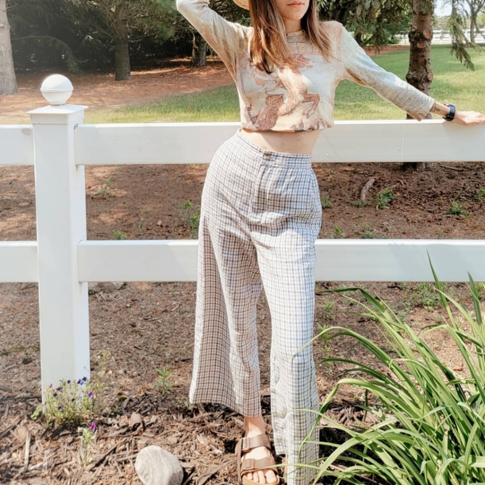 Madewell Huston Linen Check Pants